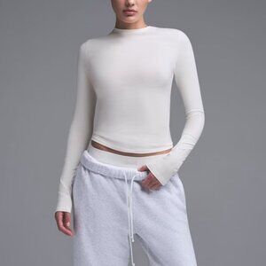 NWT SKIMS Cotton Jersey Long Sleeve Marble size XS